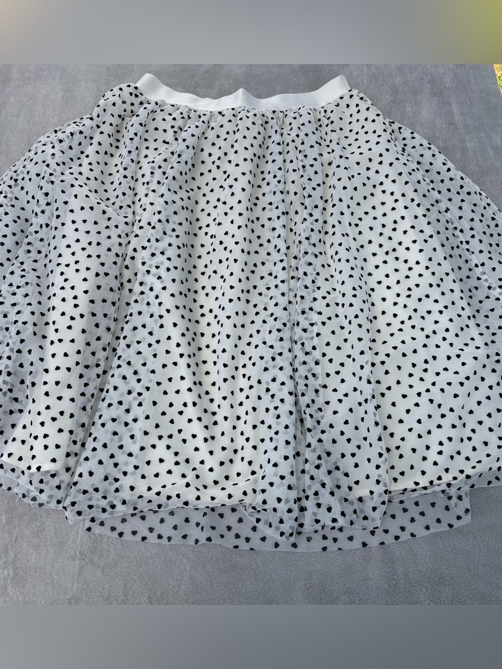 A New Heart Polka Dots Ruffle Tutu Style Skirt Womens Size Medium Great Condit